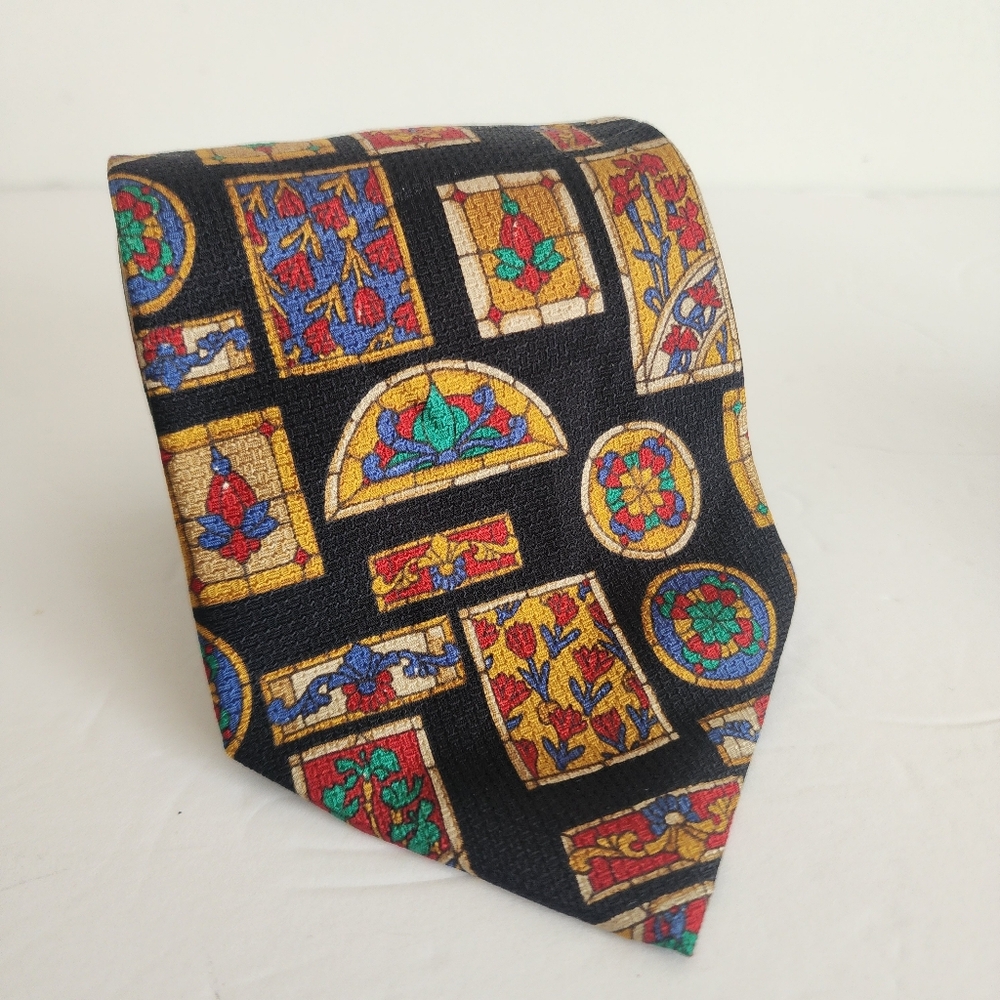 Paul Fredrick Multicolor Geometric Tie